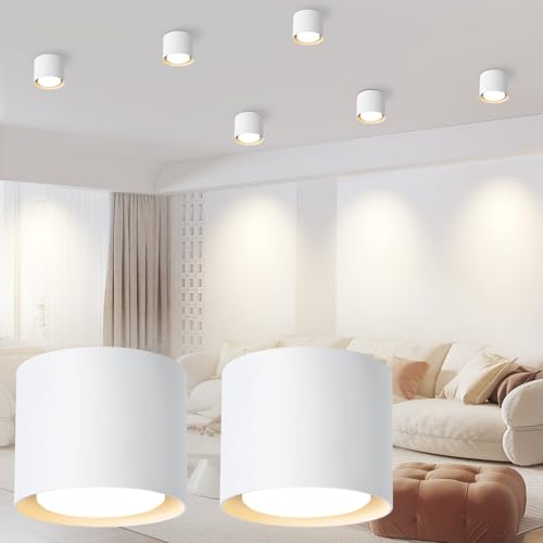 ZMH 2ER Aufbauspot Weiß LED Aufbaustrahler - Deckenspot Rund Deckenleuchte Aufbau Modern Aufputzleuchte Flach aus Aluminium Spot Deckenlampe klein inkl. Modul 5Wx2 Warmweiß für Küche Restaurant ZMH 2ER Aufbauspot Weiß LED Aufbaustrahler - Deckenspot Rund Deckenleuchte Aufbau Modern Aufputzleuchte Flach aus Aluminium Spot Deckenlampe klein inkl. Modul 5Wx2 Warmweiß für Küche Restaurant von ZMH