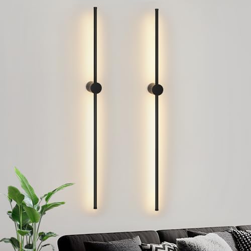 ZMH 2er LED Wandleuchte Innen Wandlampe - Flurlampe Schwarz Lang 100CM Wohnzimmerlampe Modern Design 3000K Warmweiß Schwenkbar Treppenhauslampe für Schlafzimmer Wohnzimmer Flur Arbeitszimmer ZMH 2er LED Wandleuchte Innen Wandlampe - Flurlampe Schwarz Lang 100CM Wohnzimmerlampe Modern Design 3000K Warmweiß Schwenkbar Treppenhauslampe für Schlafzimmer Wohnzimmer Flur Arbeitszimmer von ZMH