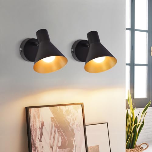 ZMH 2er Wandleuchte Innen Wandlampe Schwarz - Vintage Flurlampe Industrial Style Flur Retro Schlafzimmer Wandstrahler E14 Kleine Metall Wandbeleuchtung Wohnzimmer Küche Treppenhaus Bett ZMH 2er Wandleuchte Innen Wandlampe Schwarz - Vintage Flurlampe Industrial Style Flur Retro Schlafzimmer Wandstrahler E14 Kleine Metall Wandbeleuchtung Wohnzimmer Küche Treppenhaus Bett von ZMH