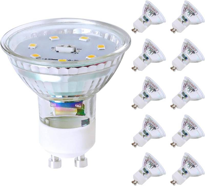 ZMH LED-Leuchtmittel 5W Energiesparlampe Abstrahlwinkel 110° Spot Reflektor Birne, GU10, 10 St., Neutralweiß von ZMH
