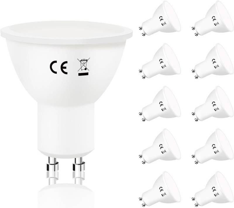 ZMH LED-Leuchtmittel 6W Energiesparlampe Abstrahlwinkel 110° Spot Reflektor Birne, GU10, 10 St., Kaltweiß ZMH LED-Leuchtmittel 6W Energiesparlampe Abstrahlwinkel 110° Spot Reflektor Birne, GU10, 10 St., Kaltweiß von ZMH