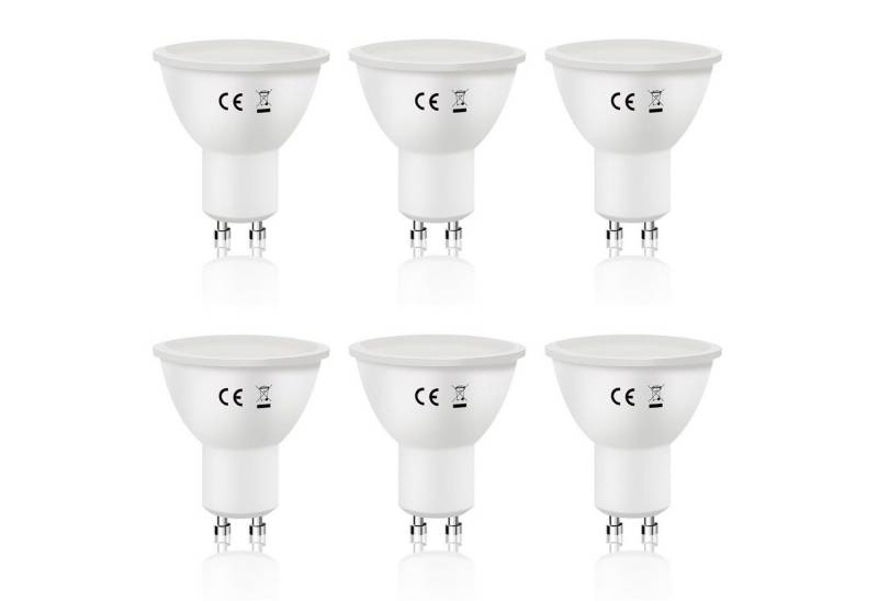 ZMH LED-Leuchtmittel 6W Energiesparlampe Abstrahlwinkel 110° Spot Reflektor Birne, GU10, 6 St., Kaltweiß von ZMH
