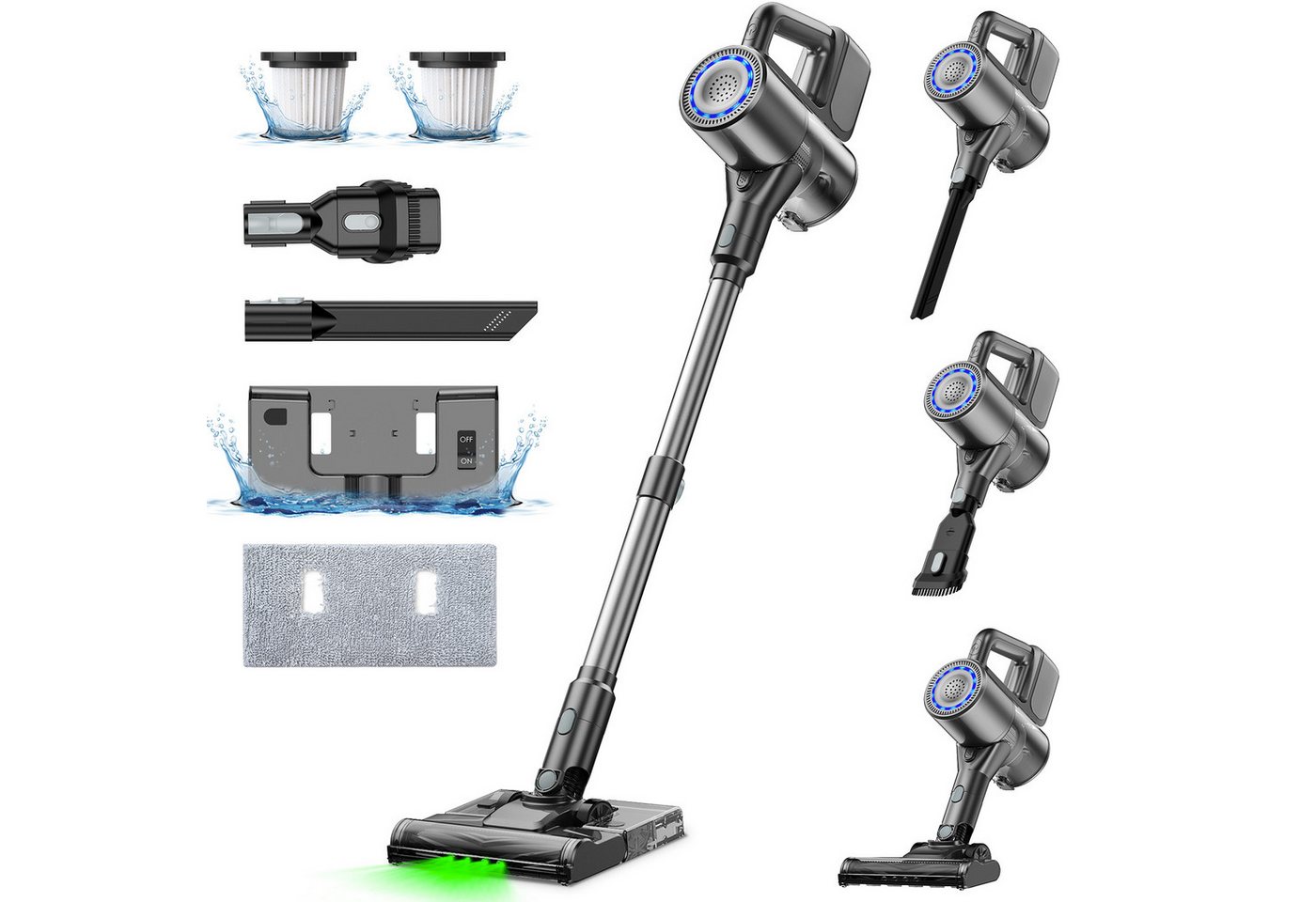 ZMH Akku-Handstaubsauger S7 Plus Stielstaubsauger Kabellos 40Kpa Stark Saugkraft 40Min Laufzeit, 500,00 W, beutellos, mit Zyklon & Anti-Tangle Technologie Teppiche ZMH Akku-Handstaubsauger S7 Plus Stielstaubsauger Kabellos 40Kpa Stark Saugkraft 40Min Laufzeit, 500,00 W, beutellos, mit Zyklon & Anti-Tangle Technologie Teppiche von ZMH