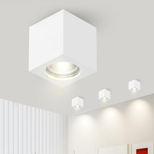 ZMH Aufbauspot weiß Aufbaustrahler GU10: Aufbauleuchte eckig Deckenspots Spots Deckenleuchte Aufputz aus Gips Modern klein Deckenlampe Max.40W für Wohnzimmer Esszimmer Flur - Ohne Leuchtmittel ZMH Aufbauspot weiß Aufbaustrahler GU10: Aufbauleuchte eckig Deckenspots Spots Deckenleuchte Aufputz aus Gips Modern klein Deckenlampe Max.40W für Wohnzimmer Esszimmer Flur - Ohne Leuchtmittel von ZMH