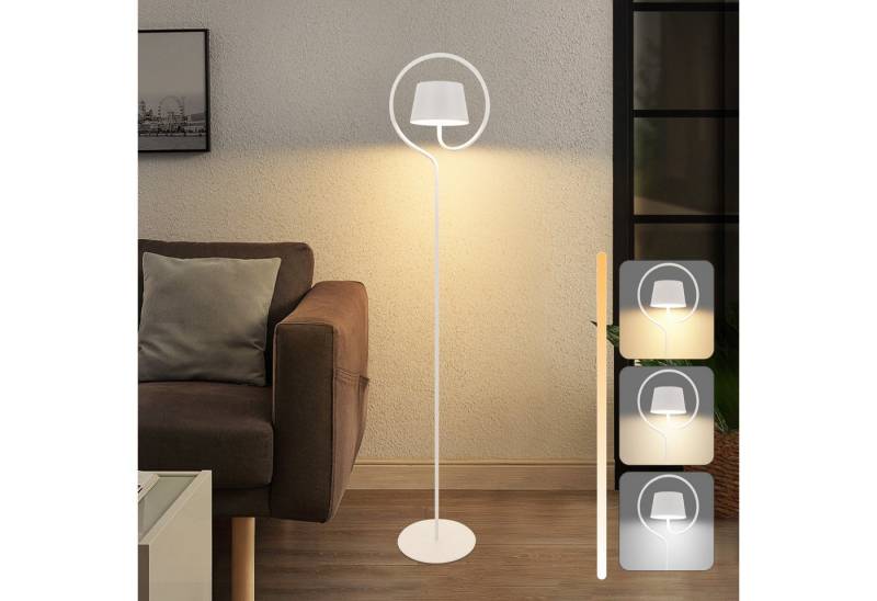 ZMH Außen-Stehlampe Outdoor Solar Stehlampe Dimmbar LED Stehleuchte Weiß/Schwarz, LED fest integriert von ZMH