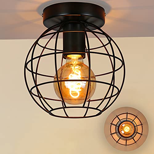 ZMH Deckenlampe Flur Deckenleuchte Vintage - Schwarz Küchenlampe Retro für Schlafzimmer Küche Flurlampe Industrial aus Metall mit 1 Flammig E27 Deckenbeleuchtung für Wohnzimmer Esszimmer max. 40W ZMH Deckenlampe Flur Deckenleuchte Vintage - Schwarz Küchenlampe Retro für Schlafzimmer Küche Flurlampe Industrial aus Metall mit 1 Flammig E27 Deckenbeleuchtung für Wohnzimmer Esszimmer max. 40W von ZMH