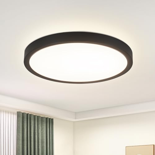 ZMH Deckenlampe LED Deckenleuchte Badezimmer - Badezimmerlampe Flach 15W Küchenlampe Schwarz Flurlampe 4000K Küche Deckenbeleuchtung Rund Badlampe Decke Ø18cm für Flur Bad Schlafzimmer ZMH Deckenlampe LED Deckenleuchte Badezimmer - Badezimmerlampe Flach 15W Küchenlampe Schwarz Flurlampe 4000K Küche Deckenbeleuchtung Rund Badlampe Decke Ø18cm für Flur Bad Schlafzimmer von ZMH