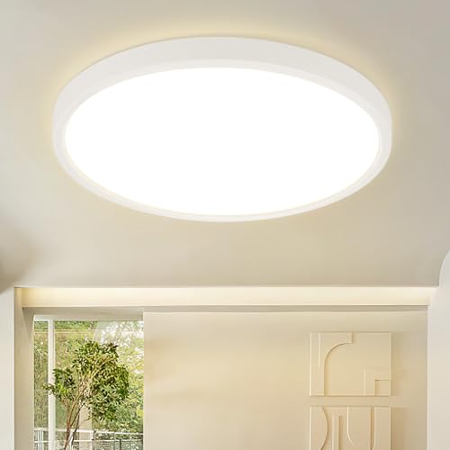 ZMH Deckenlampe LED Deckenleuchte Badezimmer - Badezimmerlampe Flach Ø30cm Schlafzimmerlampe Rund Küchenlampe Schlafzimmer Weiß Deckenbeleuchtung 24W Flurlampe 3000K Badlampe für Bad Küche Flur ZMH Deckenlampe LED Deckenleuchte Badezimmer - Badezimmerlampe Flach Ø30cm Schlafzimmerlampe Rund Küchenlampe Schlafzimmer Weiß Deckenbeleuchtung 24W Flurlampe 3000K Badlampe für Bad Küche Flur von ZMH