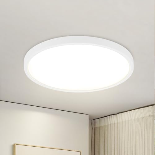 ZMH Deckenlampe LED Deckenleuchte Küche - 15W Schlafzimmerlampe Flach Badlampe 4000K Schlafzimmer Deckenbeleuchtung IP44 Wasserdicht Küchenlampe Flurlampe Rund Ø22cm für Badezimmer Flur Wohnzimmer von ZMH