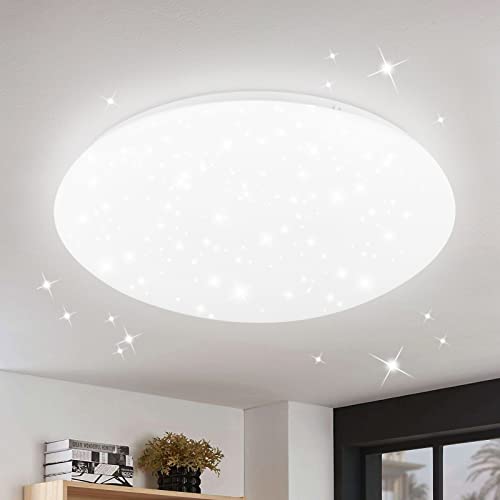 ZMH Deckenlampe LED Deckenleuchte Schlafzimmer - Ø30cm Schlafzimmerlampe Sternenhimmel Küchenlampe Rund 18W Badezimmer Deckenbeleuchtung Badezimmerlampe IP44 6000K für Wohnzimmer Kinderzimmer Küche von ZMH