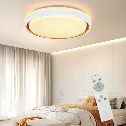 ZMH Deckenlampe LED Deckenleuchte Schlafzimmer - Ø30cm Schlafzimmerlampe Dimmbar mit Fernbedienung 18W Küche Deckenbeleuchtung Flurlampe Modern Küchenlampe Rund Wohnzimmerlampe für Wohnzimmer Flur von ZMH