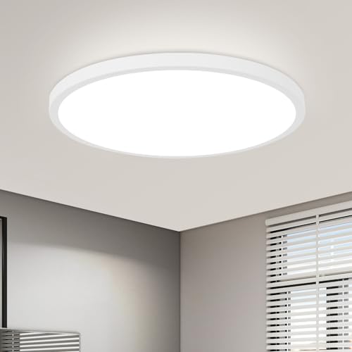 ZMH Deckenlampe LED Deckenleuchte Schlafzimmer - Ø30cm Schlafzimmerlampe Flach Badezimmerlampe 6000K Küchenlampe 18W Badezimmer Deckenbeleuchtung IP44 Badlampe Rund Flurlampe für Wohnzimmer Küche Flur von ZMH