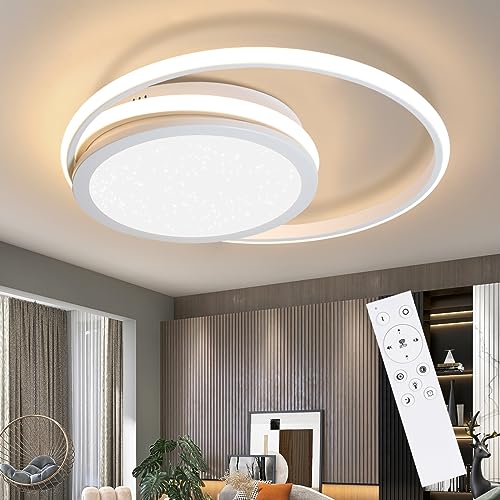 ZMH Deckenlampe LED Deckenleuchte Wohnzimmer - Dimmbar Wohnzimmerlampe Modern Rund küchenlampe 56W Deckenbeleuchtung mit Sternnenhimmel Design für Schlafzimmer Arbeitszimmer Hotel Flur Büro Küche von ZMH