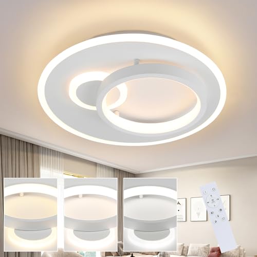 ZMH Deckenlampe Led Deckenleuchte Wohnzimmer - Modern Wohnzimmerlampe 33W Dimmbar Küchenlampe mit Fernbedienung Schlafzimmerlampe Rund Flurlampe Design Deckenbeleuchtung für Schlafzimmer Küche Flur von ZMH