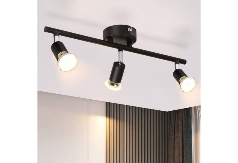 ZMH Deckenleuchte 3 Flammig-Deckenspot Deckenlampe Modern GU10 für Schlafzimmer Flur, Einfache Installation, ohne Leuchtmittel, 350°Drehbar Strahler Lampe Edelstahl Decke von ZMH