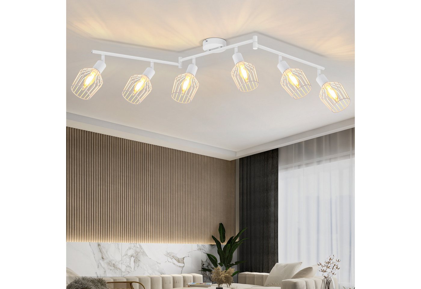 ZMH Deckenleuchte 6 Flammig E14 Deckenstrahler Retro Drehbar 350° für Flur Schlafzimmer, 90° Drehpunkt IP20 Staubgeschützt, ohne Leuchtmittel, Einfache Installation für Wohnzimmer Küche ZMH Deckenleuchte 6 Flammig E14 Deckenstrahler Retro Drehbar 350° für Flur Schlafzimmer, 90° Drehpunkt IP20 Staubgeschützt, ohne Leuchtmittel, Einfache Installation für Wohnzimmer Küche von ZMH