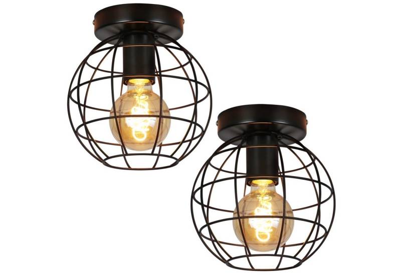 ZMH Deckenleuchte Wohnzimmer E27 Schwarz Lampenschirm Vintage Deckenlampe Flur, Einfache Installation, ohne Leuchtmittel, Treppenhauslampe Retro Deckenbeleuchtung für Küche Schlafzimmer ZMH Deckenleuchte Wohnzimmer E27 Schwarz Lampenschirm Vintage Deckenlampe Flur, Einfache Installation, ohne Leuchtmittel, Treppenhauslampe Retro Deckenbeleuchtung für Küche Schlafzimmer von ZMH