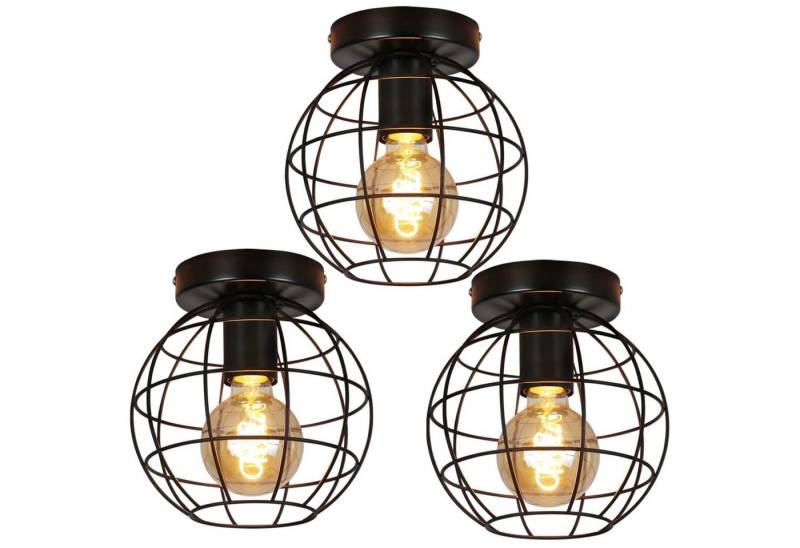 ZMH Deckenleuchte Wohnzimmer E27 Schwarz Lampenschirm Vintage Deckenlampe Flur, Einfache Installation, ohne Leuchtmittel, Treppenhauslampe Retro Deckenbeleuchtung für Küche Schlafzimmer ZMH Deckenleuchte Wohnzimmer E27 Schwarz Lampenschirm Vintage Deckenlampe Flur, Einfache Installation, ohne Leuchtmittel, Treppenhauslampe Retro Deckenbeleuchtung für Küche Schlafzimmer von ZMH