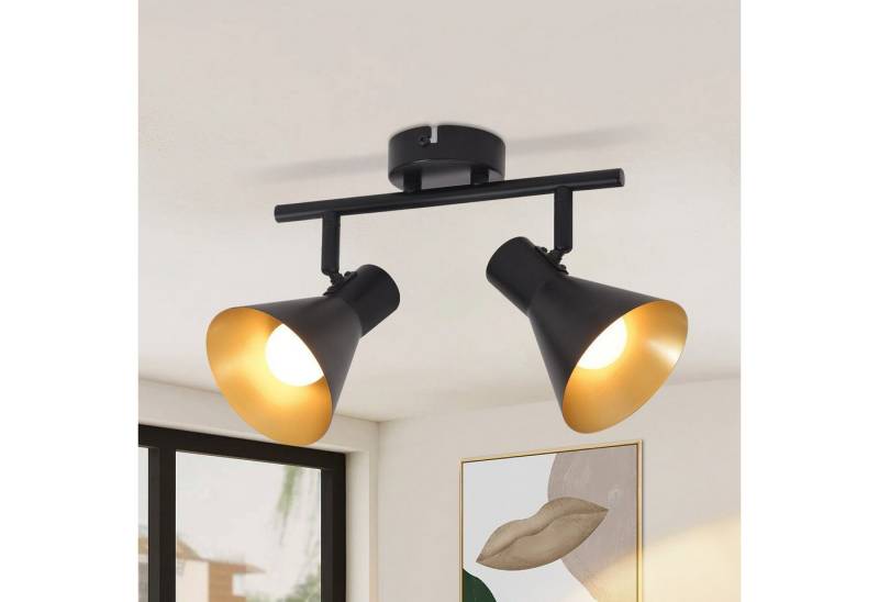 ZMH Deckenleuchte Deckenstrahler Schwarz Deckenlampen E14 Vintage Schwenkbar 330°, OHNE Leuchtmittel, 330° Schwenkbar Flurlampe Metall Spot von ZMH