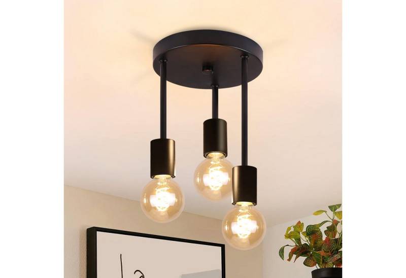 ZMH Deckenleuchte Whonzimmer 3/4 Flammig Industriedesign Hängend Deckenlampe E27 Retro, Hochwertige Material, ohne Leuchtmittel von ZMH