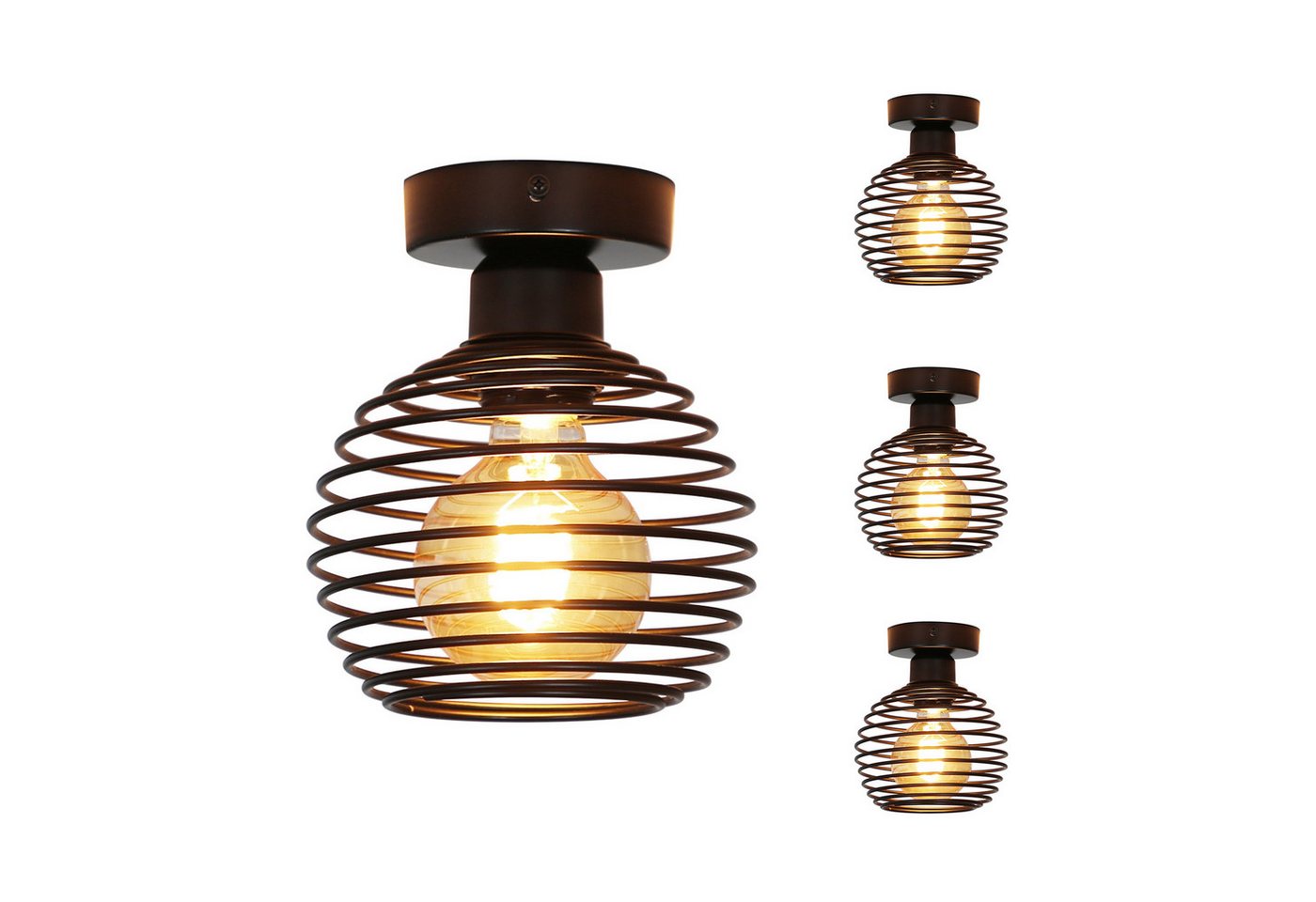 ZMH Deckenleuchte Whonzimmer Retro Schwarze E27 Lampenfassung 1-flammig Ohne Brine, LED wechselbar, Hochwertige Material ZMH Deckenleuchte Whonzimmer Retro Schwarze E27 Lampenfassung 1-flammig Ohne Brine, LED wechselbar, Hochwertige Material von ZMH