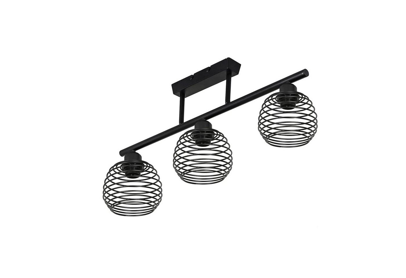 ZMH Deckenleuchte Whonzimmer Retro Schwarze E27 Lampenfassung 1-flammig Ohne Brine, LED wechselbar von ZMH