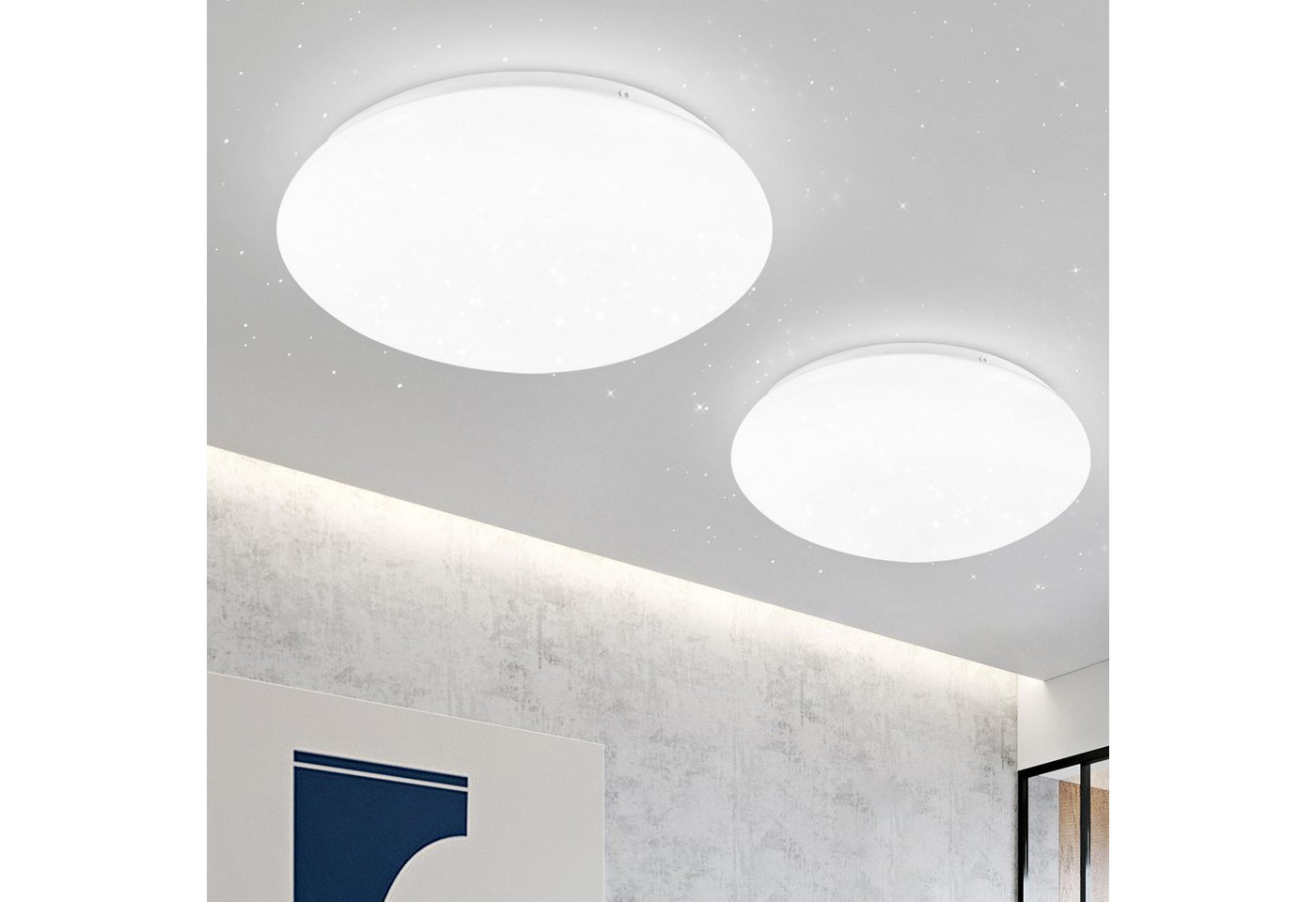 ZMH Deckenleuchte Wohnzimmer Ø16.5CM Rund 5W Küchenlampe 3000/4000/6500K Flur, Augenschutz, Warmweiß, Sternen-Design Schlafzimmerlampe Küche Büro ZMH Deckenleuchte Wohnzimmer Ø16.5CM Rund 5W Küchenlampe 3000/4000/6500K Flur, Augenschutz, Warmweiß, Sternen-Design Schlafzimmerlampe Küche Büro von ZMH