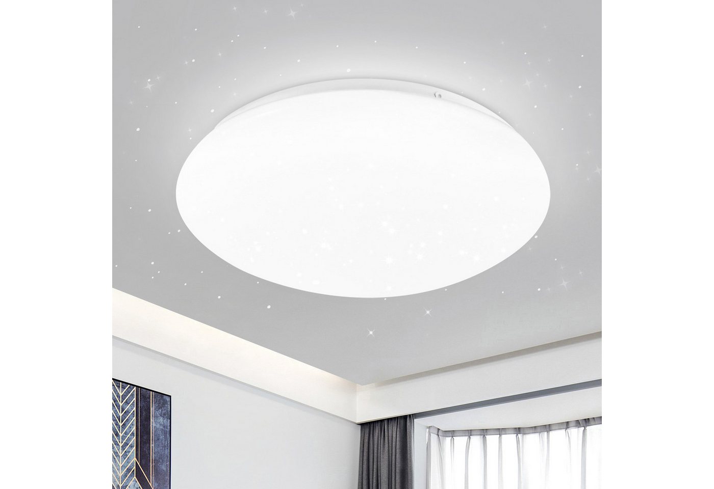ZMH Deckenleuchte Wohnzimmer Ø16.5CM Rund 5W Küchenlampe 3000/4000/6500K Flur, Augenschutz, Warmweiß, Sternen-Design Schlafzimmerlampe Küche Büro ZMH Deckenleuchte Wohnzimmer Ø16.5CM Rund 5W Küchenlampe 3000/4000/6500K Flur, Augenschutz, Warmweiß, Sternen-Design Schlafzimmerlampe Küche Büro von ZMH
