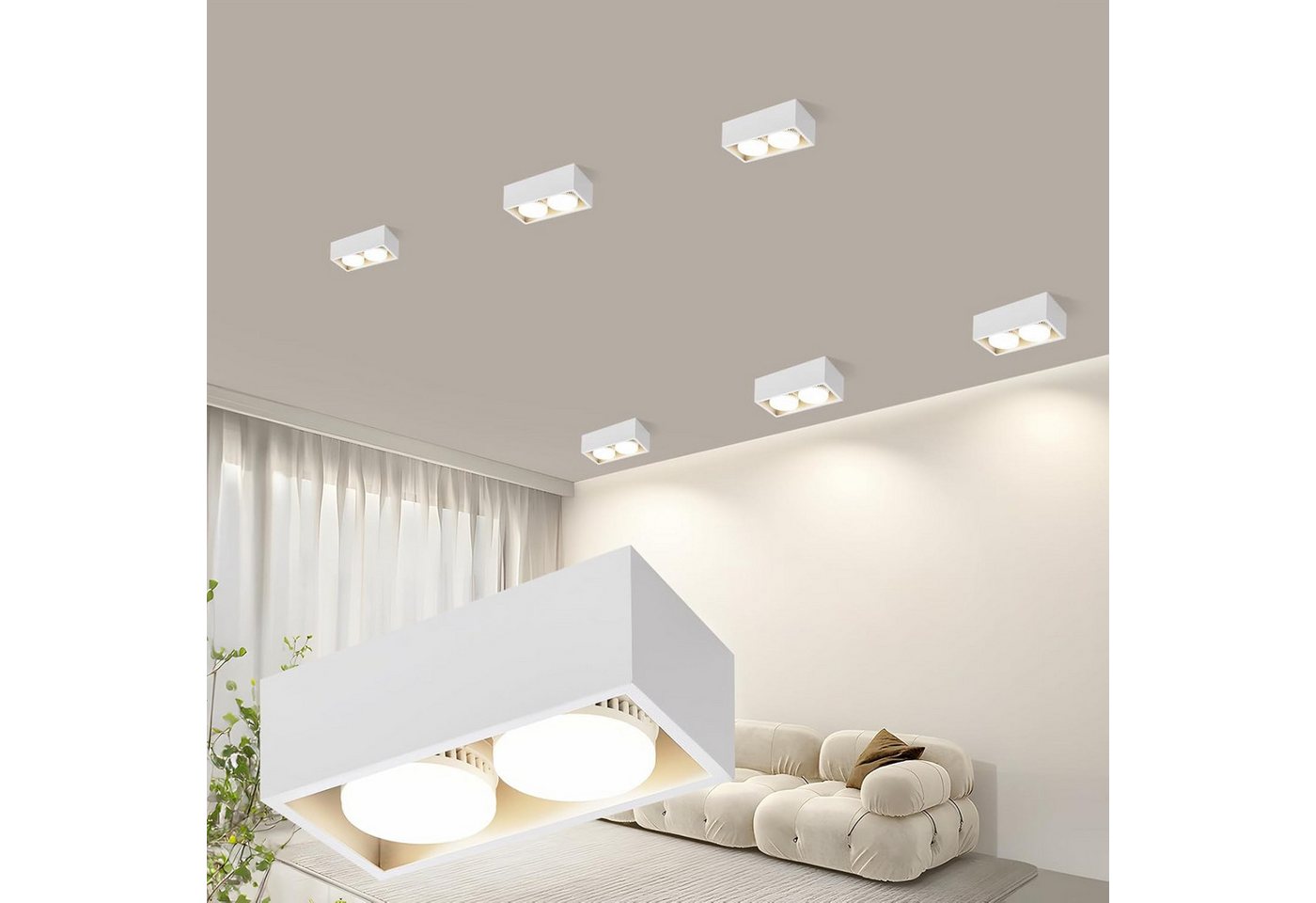 ZMH Deckenspots 1 Flammig Modern Deckenstrahler- GX53 Schwenkbar Wohnzimmer, 3000k von ZMH