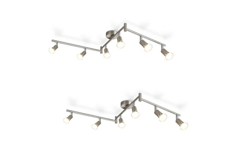 ZMH Deckenspots 6 Flammig - Deckenleuchte Modern Deckenstrahler GU10 Wohnzimmer, Einfasche Installtion, ohne Leuchtmittel, 350°Drehbar Spot Edelstahl Decke innen von ZMH