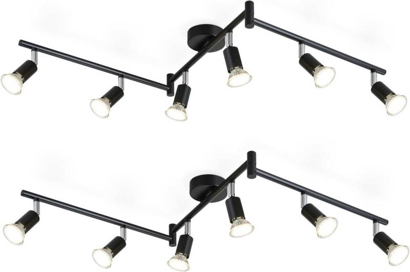 ZMH Deckenspots 6 Flammig - Deckenleuchte Modern Deckenstrahler GU10 Wohnzimmer, Einfasche Installtion, ohne Leuchtmittel, 350°Drehbar Spot Edelstahl Decke innen von ZMH