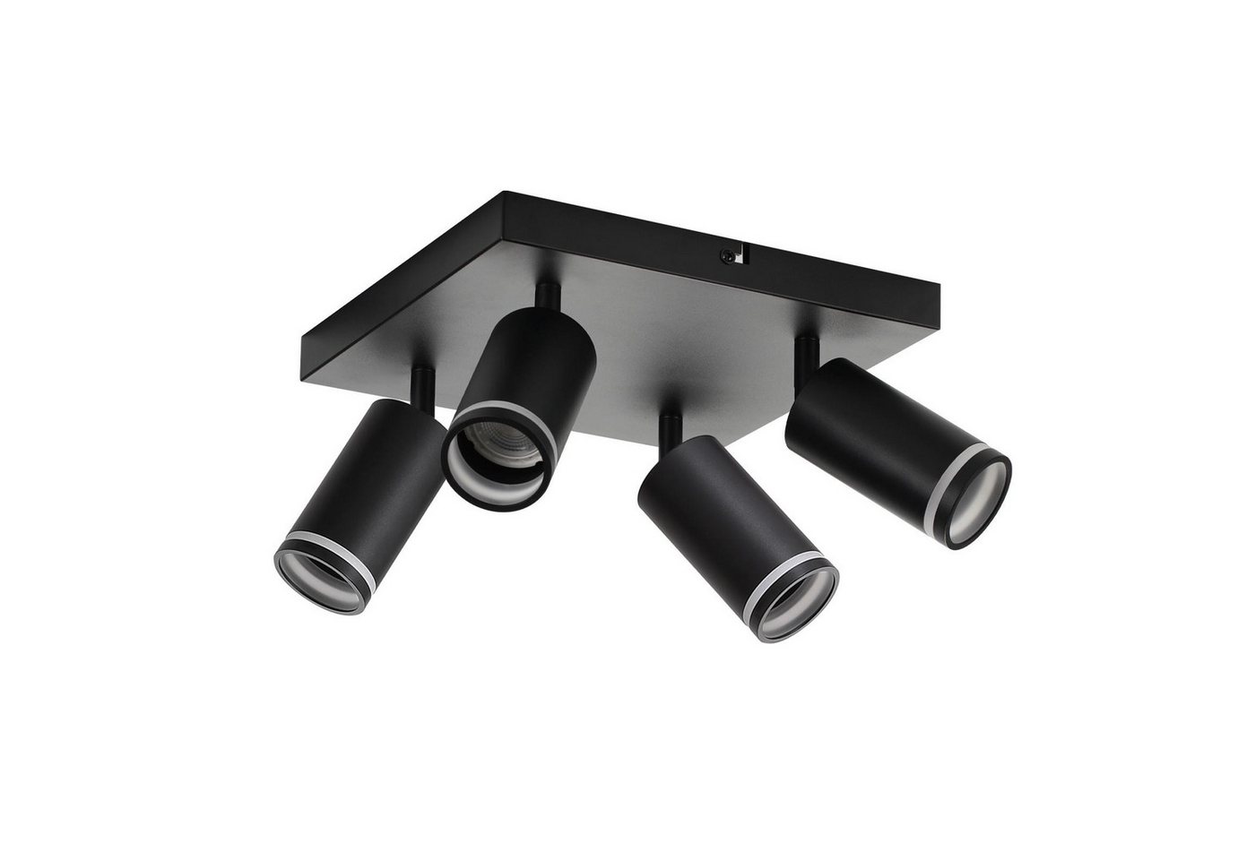 ZMH Deckenstrahler 4 Flammig Schwarz/Weiß Deckenlampe Metall GU10 für Schlafzimmer Flur, ‎Deckenmontage, ohne Leuchtmittel, Schwenkbar Modern Küchenlampe Deckenspots von ZMH