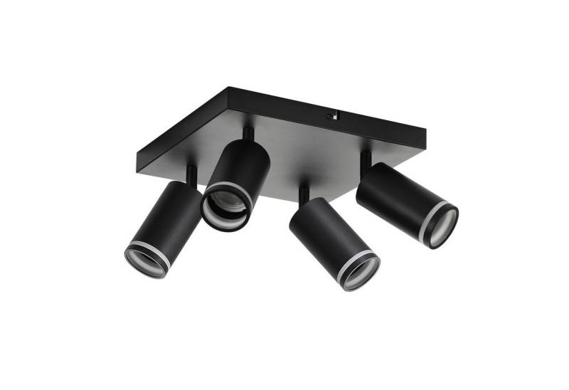 ZMH Deckenstrahler 4 Flammig Schwarz/Weiß Deckenlampe Metall GU10 für Schlafzimmer Flur, ‎Deckenmontage, ohne Leuchtmittel, Schwenkbar Modern Küchenlampe Deckenspots von ZMH