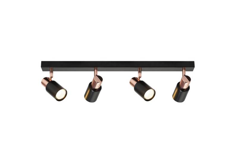 ZMH Deckenstrahler 1/2/3/4 Flammig 355° Drehbar Wandstrahler Industrial für Wohnzimmer, Flexible Beleuchtungsmöglichkeiten, ohne Leuchtmittel, Standard-GU10-Lampenfassung Drehbarer Lampenarm von ZMH