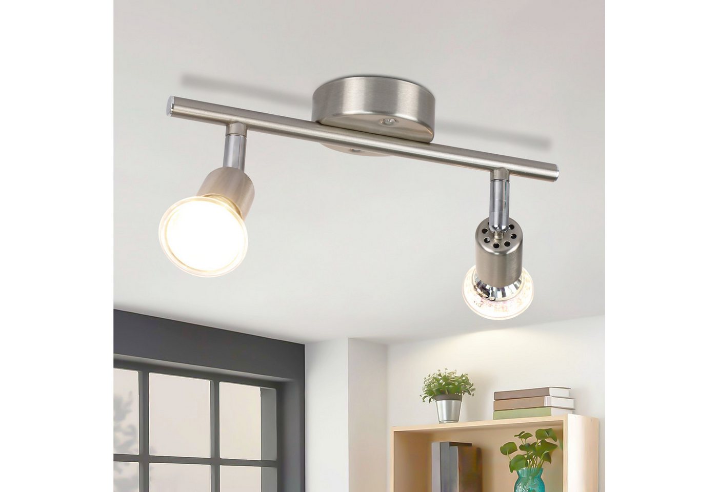 ZMH Deckenstrahler 1/2/3/4 Flammig GU10 Modern Deckenleuchte Flur Leuchtmittel Enthalten, Augenschutz, Einfache Installtion, LED wechselbar, Schwenbar 350° Industrial Schlafzimmerlampe ZMH Deckenstrahler 1/2/3/4 Flammig GU10 Modern Deckenleuchte Flur Leuchtmittel Enthalten, Augenschutz, Einfache Installtion, LED wechselbar, Schwenbar 350° Industrial Schlafzimmerlampe von ZMH