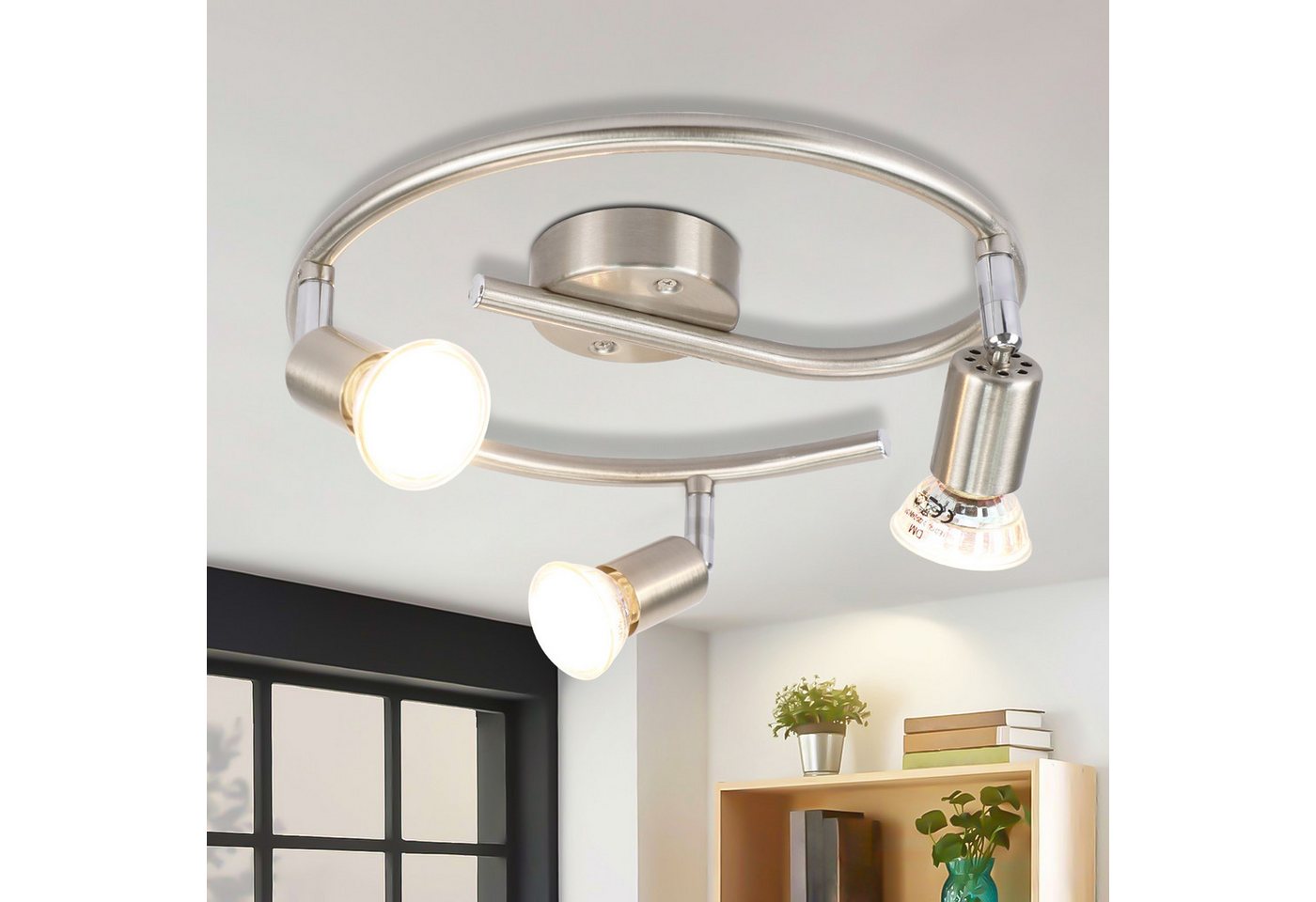 ZMH Deckenstrahler 1/2/3/4 Flammig GU10 Modern Deckenleuchte Flur Leuchtmittel Enthalten, Augenschutz, Einfache Installtion, LED wechselbar, Schwenbar 350° Industrial Schlafzimmerlampe ZMH Deckenstrahler 1/2/3/4 Flammig GU10 Modern Deckenleuchte Flur Leuchtmittel Enthalten, Augenschutz, Einfache Installtion, LED wechselbar, Schwenbar 350° Industrial Schlafzimmerlampe von ZMH