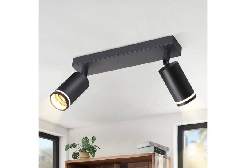 ZMH Deckenstrahler 2 Flammig Schwarz/ Weiß Deckenlampe GU10 Schwenkbar 355° Flur, Deckenmontage, ohne Leuchtmittel, 25W Modern Deckenleuchte für Wohnzimmer Küche von ZMH