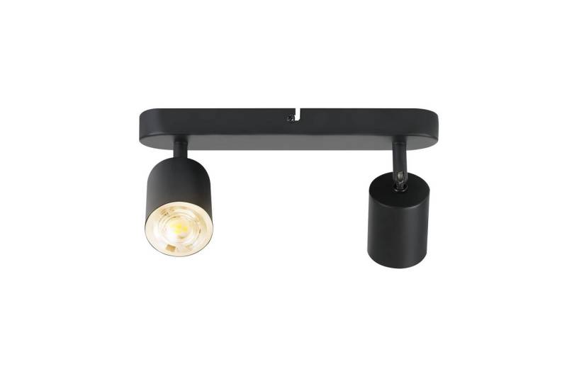 ZMH Deckenstrahler 2 Flammig - Schwarz/Weiß Deckenspots Schwenkbar 350° für Wohnzimmer, Hochwertige Material, ohne Leuchtmittel, RGB-Strahler (Leuchtmittel nicht enthalten Verstellbares Design von ZMH