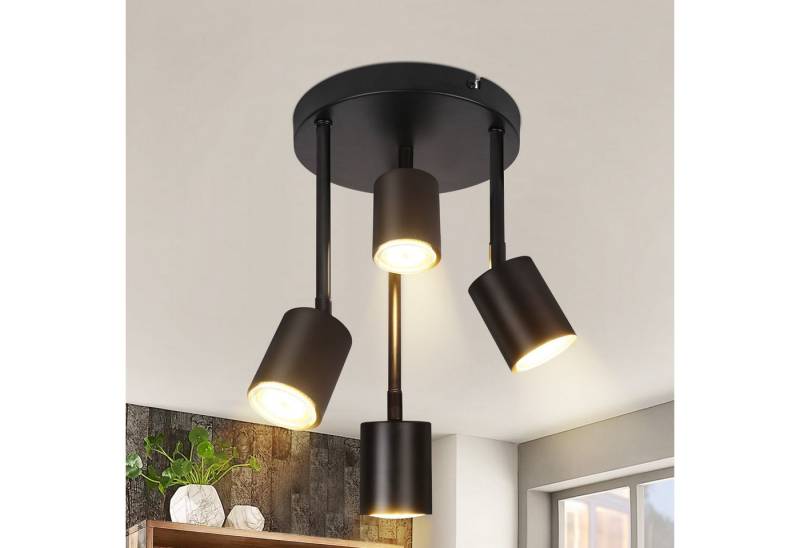 ZMH Deckenstrahler 3/4 Flammig Modern Schwenkbar 350° GU10 Küchenlampe für Wohnzimmer, Flexible Drehfunktion, LED fest integriert von ZMH