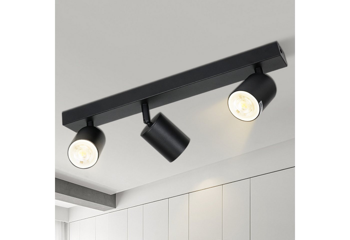 ZMH Deckenstrahler 3 Flammig Deckenleuchte Modern 42CM GU10 für Schafzimmer Whonzimmer, 330°Schwenkbar, ohne Leuchtmittel, 230V Fassung, Flur ZMH Deckenstrahler 3 Flammig Deckenleuchte Modern 42CM GU10 für Schafzimmer Whonzimmer, 330°Schwenkbar, ohne Leuchtmittel, 230V Fassung, Flur von ZMH