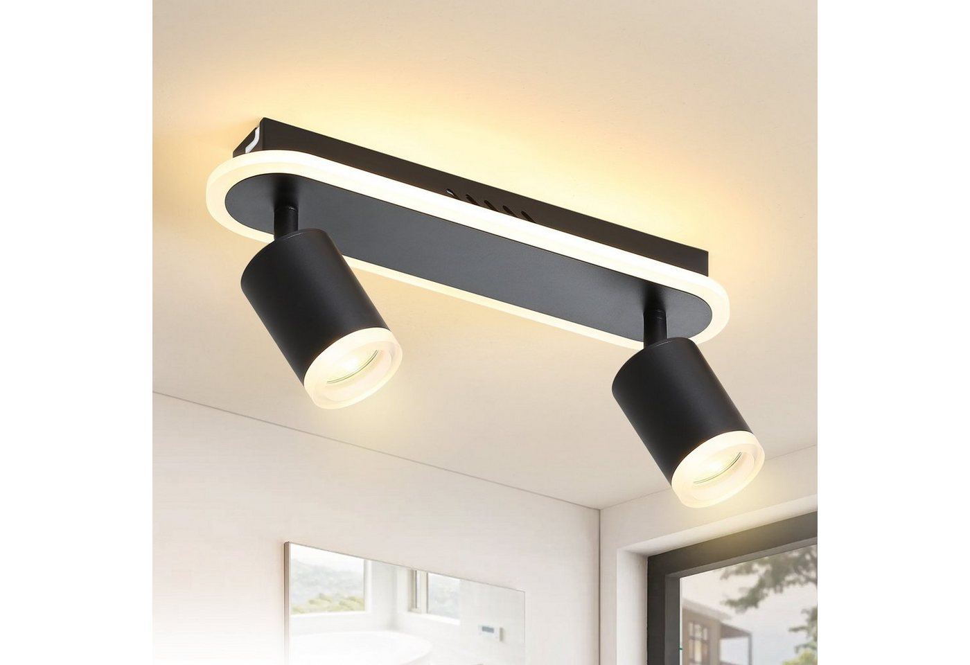 ZMH Deckenstrahler 4 Flammig - Deckenleuchte 18W GU10 Fassung Modern für Flur Esszimmer, Augenschutz, Einfache Installtion, ohne Leuchtmittel, Schwenkbar 330° Modern X 18W LED-Streifen eingebettet x Whonzimmer ZMH Deckenstrahler 4 Flammig - Deckenleuchte 18W GU10 Fassung Modern für Flur Esszimmer, Augenschutz, Einfache Installtion, ohne Leuchtmittel, Schwenkbar 330° Modern X 18W LED-Streifen eingebettet x Whonzimmer von ZMH