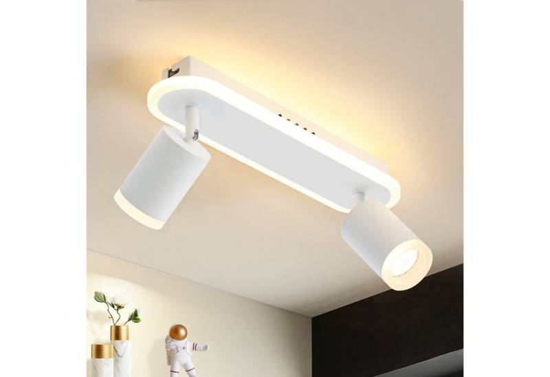 ZMH Deckenstrahler 4 Flammig - Deckenleuchte 18W GU10 Fassung Modern für Flur Esszimmer, Augenschutz, Einfache Installtion, ohne Leuchtmittel, Schwenkbar 330° Modern X 18W LED-Streifen eingebettet x Whonzimmer von ZMH