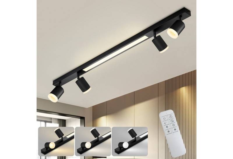 ZMH Deckenstrahler 4 Flammig Dimmbar mit Fernbedienung 38W Deckenlampe Modern Flur, Augenschutzfunktion, LED fest integriert, 3000-6500K, Schwenkbar 350° von ZMH