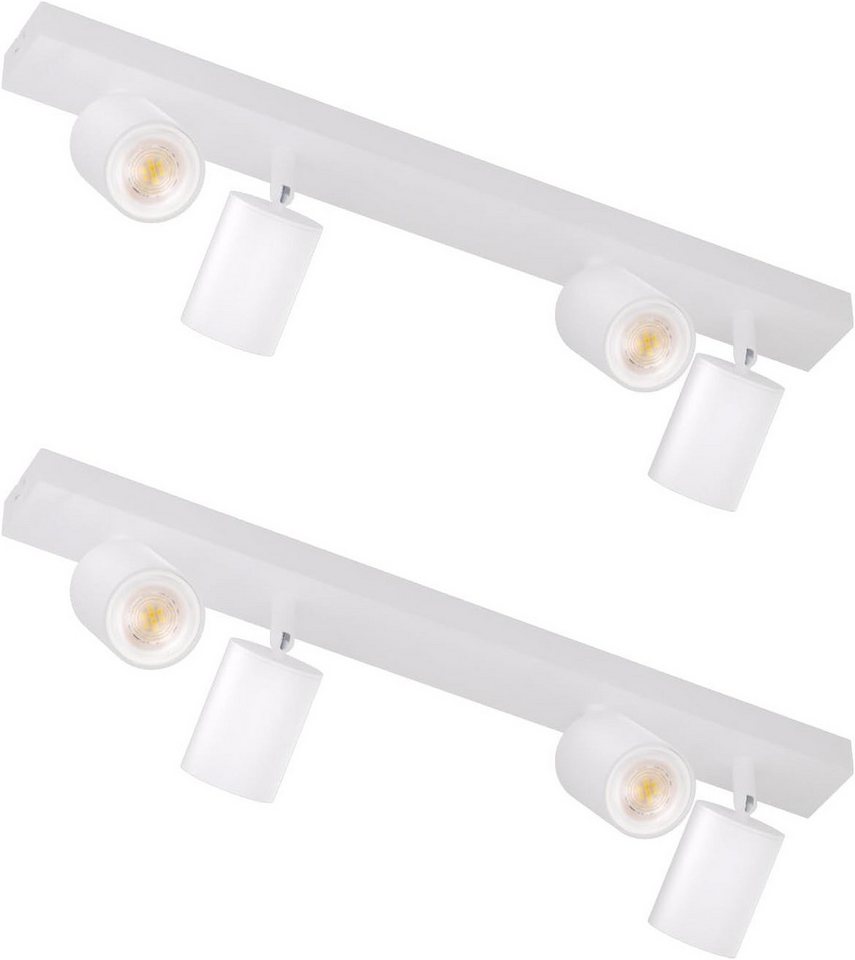 ZMH Deckenstrahler 4 Flammig GU10 Modern-Design Industrial drehbar für Wohnzimmer Flur, 330°Schwenkbar, ohne Leuchtmittel, Hochwertiges Metall, für Schlafzimmer Küche von ZMH