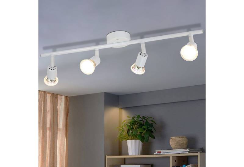ZMH Deckenstrahler 1/2/3/4 Flammig GU10 Modern Deckenleuchte Flur Leuchtmittel Enthalten, Augenschutz, Einfache Installtion, LED wechselbar, Schwenbar 350° Industrial Schlafzimmerlampe von ZMH