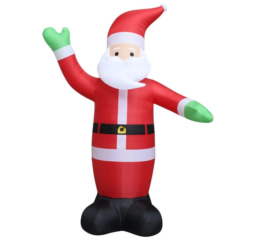 ZMH Dekofigur 188 CM Weihnachts-Straßenlampe mit Weihnachtsmann PVC Garten (Set, 1 St., 1 x Aufblasbarer Schneemann 1 x Adapter 4 x Bodenseil 8 x Erdspieß), Mit 16 weißen LED-Lichtern und 2 warmen LED-Lichtern von ZMH