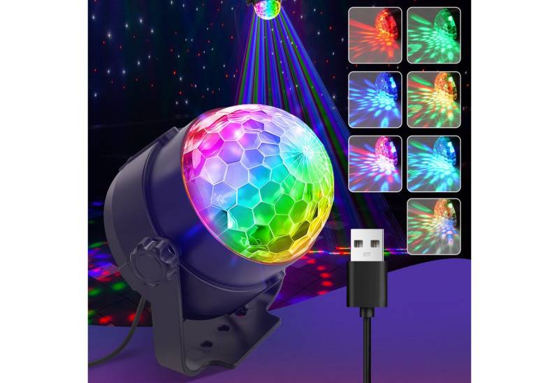 ZMH Discolicht Discokugel LED Discolicht Partylicht, LED fest integriert, Disco Ball Musikgesteuert mit USB Zuhause 360° Rotierende von ZMH