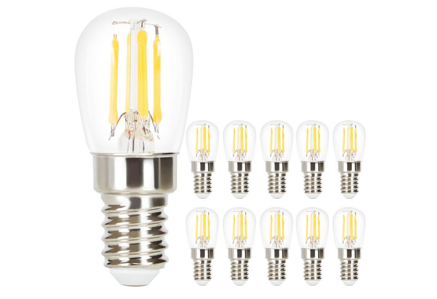 ZMH LED-Leuchtmittel Edison LED Vintage Glühbirne - ST25 2700K, E14, 10 St., warmweiß, Filament Retro Glas Birne Energiesparlampe von ZMH
