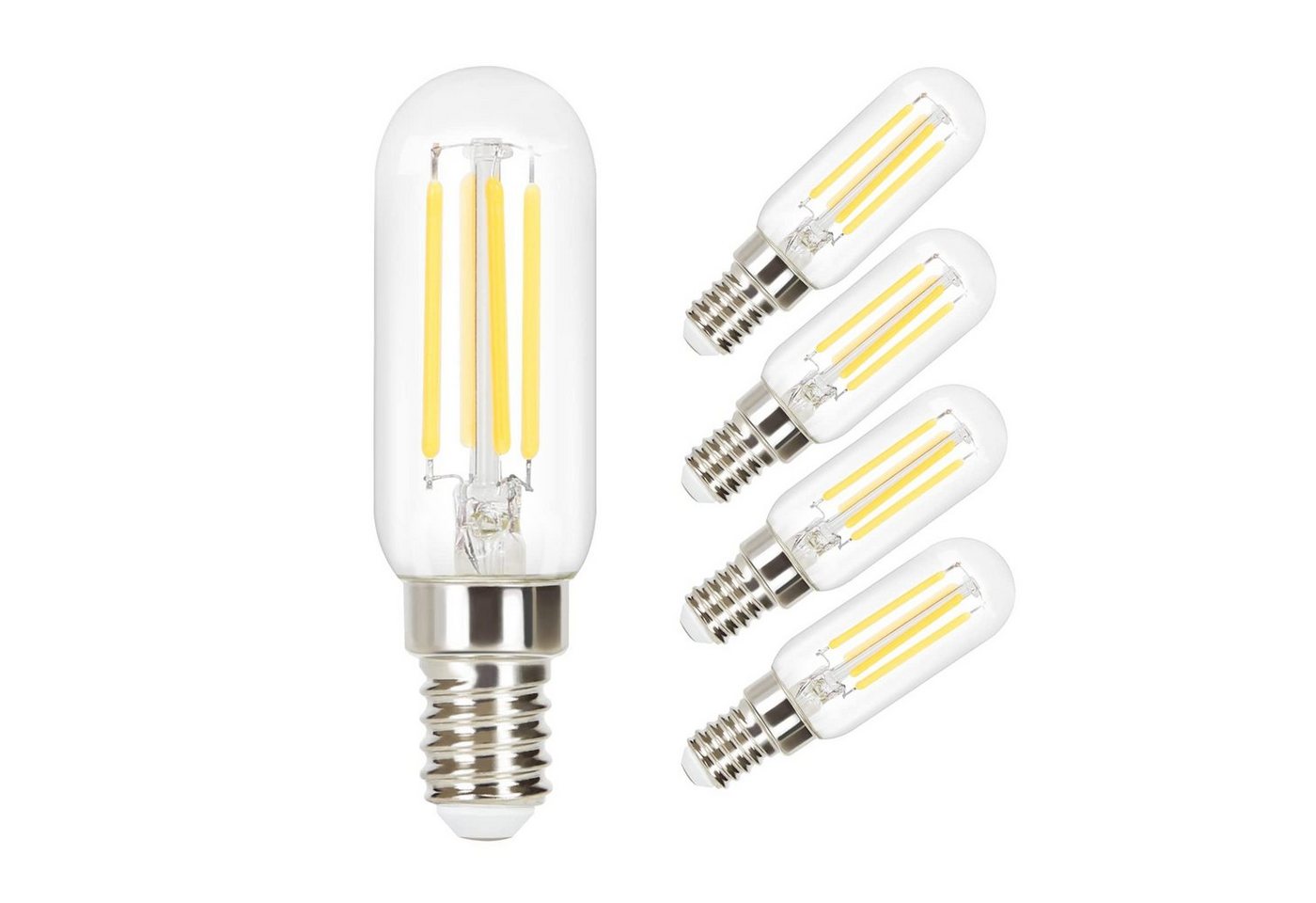 ZMH LED-Leuchtmittel Edison LED Vintage Glühbirne - T25 2700K, E14, 4 St., warmweiß, Filament Retro Glas Birne Energiesparlampe von ZMH