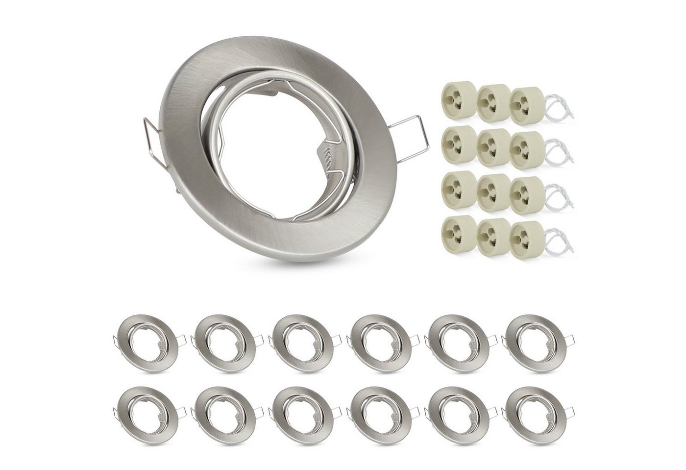 ZMH LED Einbaustrahler 12er mit GU10 Fassungen 30° Spot LED Halogen, ohne Leuchtmittel von ZMH